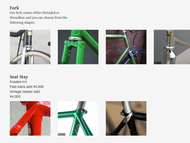 Bicycles - ordering details full screen cap