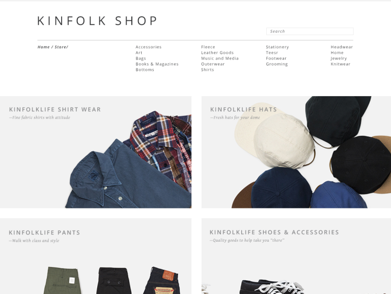 Store front - Design mockup pre development